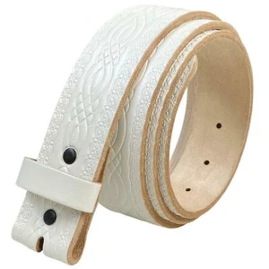 BS085 Vintage Engraved Embossed Leather Belt Strap with Snaps on 1-1/2" Wide - Picture 1 of 11