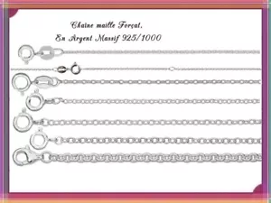 Chaîne maille Forçat, de 1,2mm à 3,90 mm Argent Massif 925/1000, 40 cm à 76 cm - Imagen 1 de 66