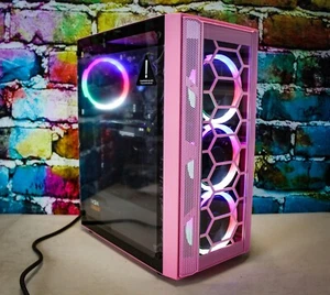 Custom Pink Gaming Desktop PC Intel Core i7 3.40 Quad 32 GB SSD Nvidia RTX 4060 - Picture 1 of 7