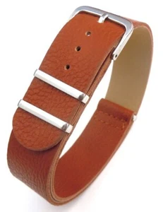 20 mm Leather Brown For Nato G10 Military Army Diver Watch Strap Watch Band - Picture 1 of 3
