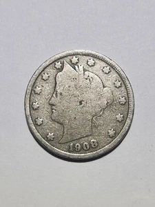 1908 Liberty Head "V" Nickel, P Mint, Circulated - Picture 1 of 6