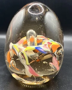 STUNNING RARE Art GLASS Paperweight EGG SHAPE - Picture 1 of 15