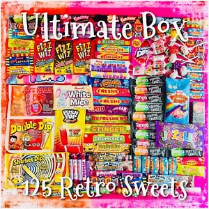 Christmas Retro Sweets Gift Box Hamper up to 100 Sweets Pick N Mix Personalised - Picture 1 of 18