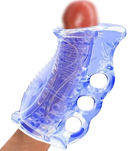 Open-Ended Penis Portable Pocket Pussy Stroker Textured Anal Vagina Men Sex Toys - Picture 1 of 14