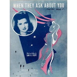 Guitarra piano vocal When They Ask About You vintage Stept 1943 - Imagen 1 de 1