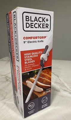 BLACK + DECKER 9 дюймов электрический резной нож комфорт ручки, белый, EK500W - Изображение 1 из 4