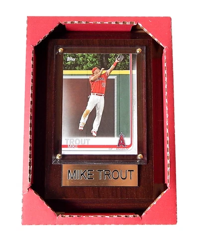 Mike Trout Mounted 2019 Topps Trading Card Wooden Plaque Cover