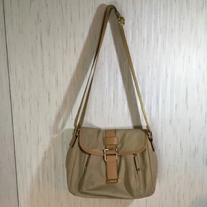 Calvin Klein Crossbody Purse Beige and Light Brown With Zipper Accents - Picture 1 of 15