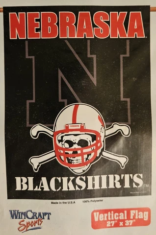 Nebraska Cornhuskers NCAA Football 27" X 37" Banner Flag Blackshirts Wincraft Cover