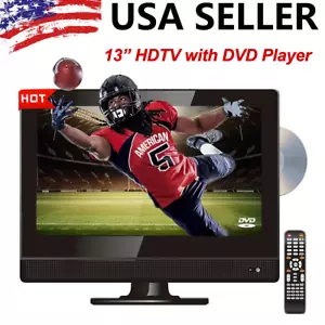 13" TV Widescreen AC110V / DC12V LED HDTV w/ DVD Player, USB, VGA, RCA, HDMI - Picture 1 of 12