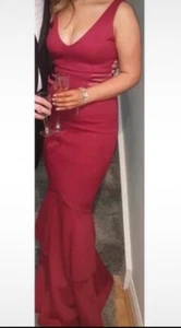Lipsy Maxi Dress 16 Petite Red Berry Wedding Party Occasion Evening Gown Prom - Picture 1 of 22