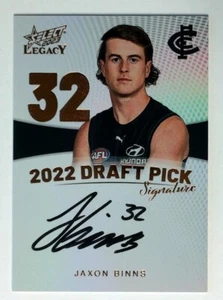 Selección de draft Select AFL Legacy 2023 firma cobre Jaxon Binns Carlton 054/175 - Imagen 1 de 3