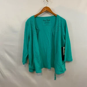 Onque Casual Womens Aqua Blue Long Sleeve Lightweight Zip Up Jacket Size X Small - Picture 1 of 8