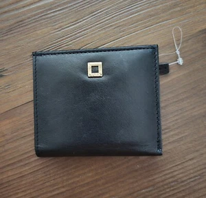 NWOT LODIS GENUINE LEATHER CARD ID CASE HOLDER BI-FOLD WALLET BLACK 3.5×4" - Picture 1 of 5