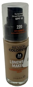 Revlon Colorstay 24 HRS Makeup Combo/oily uns NWOB 220 NATURAL BEIGE - Picture 1 of 2