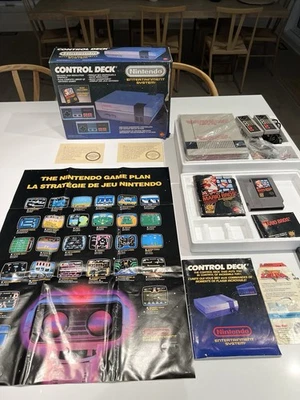 RARE Nintendo NES Control Deck Home Console Mario Bros Bundle COMPLETE Cib - Image 1 of 4