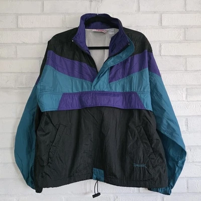 Vintage Spalding Colorblock Windbreaker Lightweight Anorak Medium VTG 80s-90s - Image 1 of 4