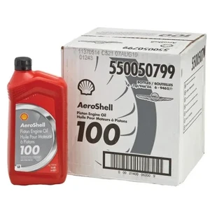 Aceite AeroShell 100; aceite mineral recto SAE 50; caja de botellas de 6 a 1 cuarto - Imagen 1 de 2