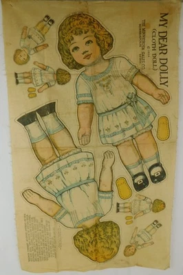 Antique 1924 MY DEAR DOLLY Sew-It-Yourself Cloth Rag Doll Panel Minnesota Sales - Image 1 of 4