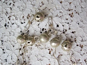 VTG 1970 SILVER MEXICAN WEDDING LASSO FILIGREE BALL CHAIN LINK 67"L NECKLACE - Picture 1 of 5