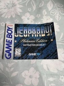 Nintendo Gameboy Manual de instrucciones solo Jeopardy Platinum Edition - Imagen 1 de 2