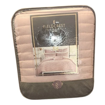 Fieldcrest Luxury Dusty Rose King Coverlet Herringbone Quilted Bedding New - Image 1 of 4
