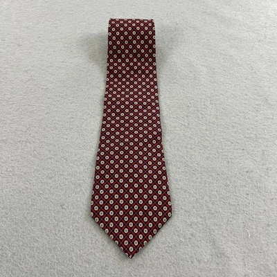 Vintage Burberrys Tie Mens Silk Floral Geometric Made In USA Hand Sewn 90s - Image 1 of 4