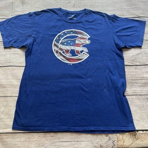 Chicago Cubs Fanatics Stars & Stripes Banner Wave Logo T-Shirt MLB Men’s Size L - Imagen 1 de 5