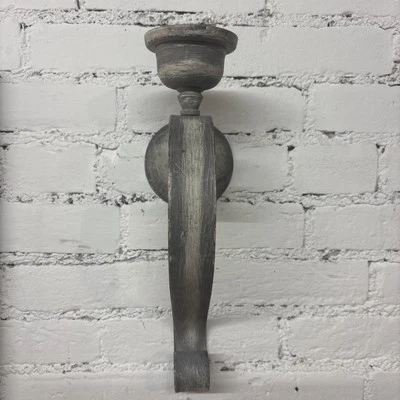 Candelabro de pared candelabro aplique de metal macizo pesado tonos contemporáneos de gris Foto 1 de 4