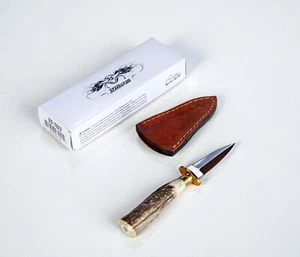 Stag Horn Handle 6" Mini Boot Knife Renaissance Dagger Re-enactor Sharp! - Picture 1 of 9