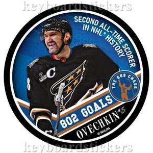 Alex Ovechkin #8 Washington Capitals 802 Goals Puck "Second All-Time Scorer" - Picture 1 of 2