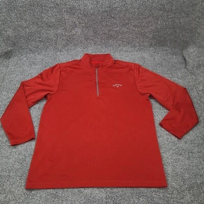 Callaway Sweater Mens Extra Large Red Crimson Pullover Zip Sweatshirt Golf XL - Image 1 of 4