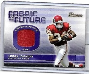 LARRY JOHNSON 2003 BOWMAN FABRIC OF THE FUTURE WORN ROOKIE JERSEY - Bild 1 von 1
