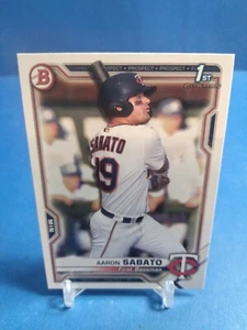 Aaron Sabato Minnesota Twins 2021 Bowman Baseball #BP-125 - Picture 1 of 4