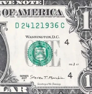 24 December 1936 (Christmas Eve) : D 24121936 C $1 One Dollar Bill BIRTHDAY Note - Picture 1 of 3