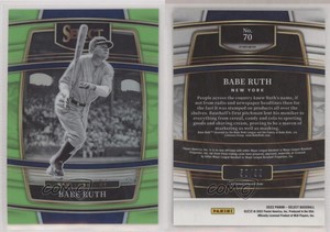 2022 Panini Select Concourse Neon Green Prizm /99 Babe Ruth #70 HOF