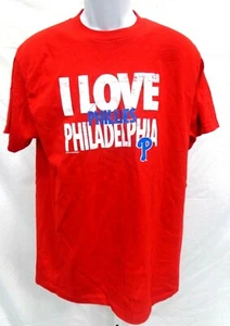 Philadelphia Phillies Baseball I Love Phillies Short Sleeve T-Shirt Red - Picture 1 of 1