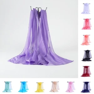 Damen Chiffon Schals Einfarbige Farben Dünne Damen Schal Atmungsaktiv 160*50cm - Bild 1 von 31