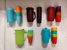 NEW Tupperware Kids Mini Tea Party Beverage Set Classic Pitcher 4 Tumblers Cups
