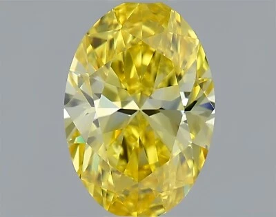 0.52ct Fancy Vivid Yellow VVS1/EX/EX Oval Lab-grown Loose Diamond IGI Certified - Image 1 of 4