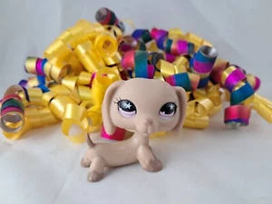 Littlest Pet Shop Gift Pack Sassiest Tan Dachshund Dog #932 Pink Star Eyes - Picture 1 of 3