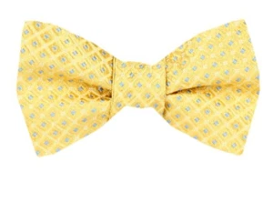 Men's 100% Silk Designer Self Tie Pattern Woven Bowtie- NWT - Picture 1 of 2