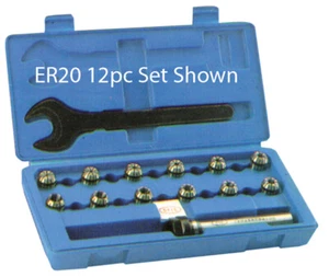 ER20 Spring Collet Set Taiwan made ER20-GR12 pieces 1/16"-1/2" - Picture 1 of 1