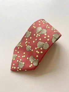 Hermès Silk Tie - Orange/Coral with Shell & Pearl Pattern Made in France - Picture 1 of 8