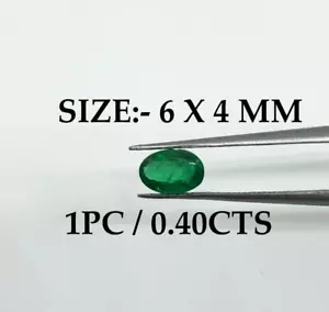 0,40 ct 100 % natürlicher Smaragd ovale Form Größe 6 x 4 mm geschliffener loser Edelstein 5213 - Bild 1 von 5