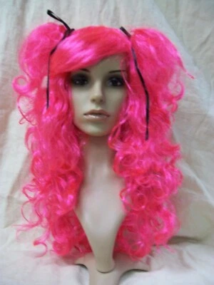 Sexy Hot Pink Doll House Wig Half Pigtails Rave Party Japanese Anime Cosplay - Image 1 of 4
