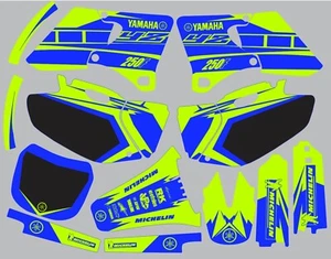 Vibrant green blue YAMAHA GRAPHICS  YZ 250f YZ250f 2000 2001 2002 decals - Picture 1 of 1