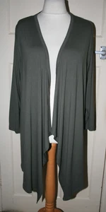 SIZE 20 YOURS KHAKI STRETCHY WATERFALL CARDIGAN - Imagen 1 de 4