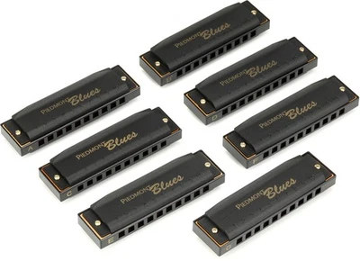 Juego de 7 armónicas Hohner Piedmont Blues con estuche Foto 1 de 4