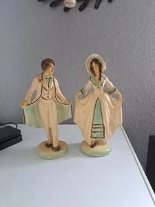 Vintage Chalkware Victorian Couple New Art Wares? - Bild 1 von 12